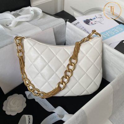 Túi Chanel cận chính hãng màu trắng dây vàng Hàng Hiệu CN102 12 tui chanel can chinh hang mau trang day vang (3)