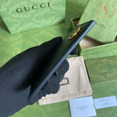 Ví Gucci nữ đựng thẻ màu đen Logo vàng Hàng Hiệu GC001 12 vi gucci nu dung the mau den (1)