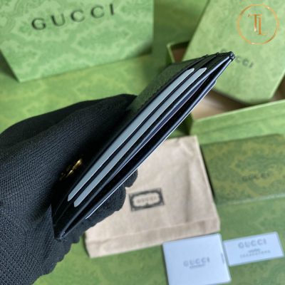 Ví Gucci nữ đựng thẻ màu đen Logo vàng Hàng Hiệu GC001 13 vi gucci nu dung the mau den (2)