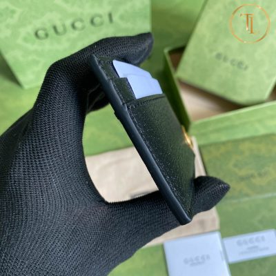 Ví Gucci nữ đựng thẻ màu đen Logo vàng Hàng Hiệu GC001 14 vi gucci nu dung the mau den (3)