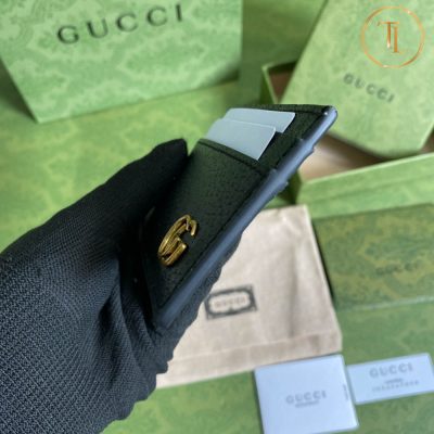 Ví Gucci nữ đựng thẻ màu đen Logo vàng Hàng Hiệu GC001 19 vi gucci nu dung the mau den (8)