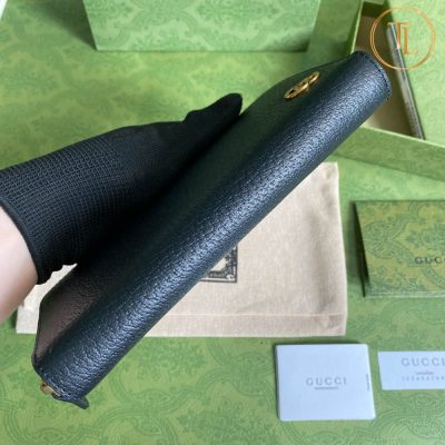 Ví nam Gucci cầm tay màu đen khóa vàng Hàng Hiệu Siêu Cấp GG100 14 vi nam gucci mau dem khoa vang (4)