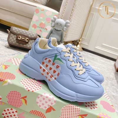 Giày thể thao Gucci Rhyton Like Auth 1:1 màu xanh lam GG112 12 giay gucci like auth mau xanh tim (2)