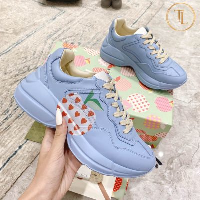 Giày thể thao Gucci Rhyton Like Auth 1:1 màu xanh lam GG112 15 giay gucci like auth mau xanh tim (5)