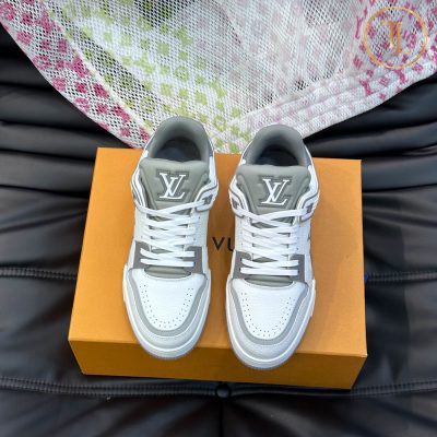 giay louis vuitton can chinh hang trainer sneaker mau trang ghi (2)