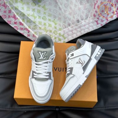 giay louis vuitton can chinh hang trainer sneaker mau trang ghi (6)