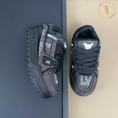 Giày Sneaker Louis Vuitton Trainer Like Authentic 1:1 màu đen LV100 13 giay louis vuitton like authentic sneaker trainer (3)
