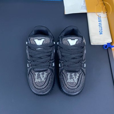 Giày Sneaker Louis Vuitton Trainer Like Authentic 1:1 màu đen LV100 14 giay louis vuitton like authentic sneaker trainer (4)