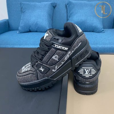 Giày Sneaker Louis Vuitton Trainer Like Authentic 1:1 màu đen LV100 15 giay louis vuitton like authentic sneaker trainer (5)