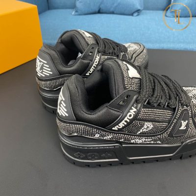 Giày Sneaker Louis Vuitton Trainer Like Authentic 1:1 màu đen LV100 16 giay louis vuitton like authentic sneaker trainer (6)