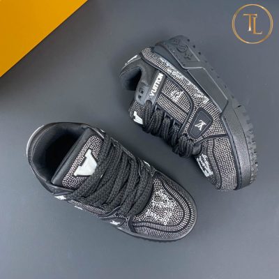 Giày Sneaker Louis Vuitton Trainer Like Authentic 1:1 màu đen LV100 18 giay louis vuitton like authentic sneaker trainer (8)