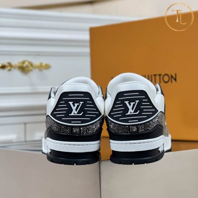 Giày Sneaker Louis Vuitton Trainer Like Authentic 1:1 trắng nâu LV105 12 giay louis vuitton like authentic sneaker trainer mau trang den trang (1)