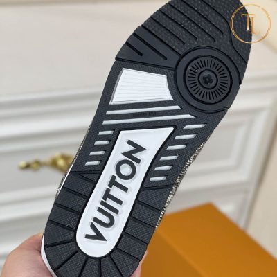 Giày Sneaker Louis Vuitton Trainer Like Authentic 1:1 trắng nâu LV105 13 giay louis vuitton like authentic sneaker trainer mau trang den trang (2)
