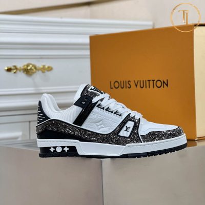 Giày Sneaker Louis Vuitton Trainer Like Authentic 1:1 trắng nâu LV105 15 giay louis vuitton like authentic sneaker trainer mau trang den trang (6)