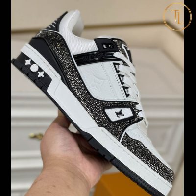 Giày Sneaker Louis Vuitton Trainer Like Authentic 1:1 trắng nâu LV105 16 giay louis vuitton like authentic sneaker trainer mau trang den trang (7)