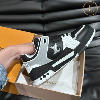 Giày LV Trainer Sneaker Louis Vuitton siêu cấp 1:1 trắng đen LV111 11 giay louis vuitton sieu cap trainer sneaker trang den (1)