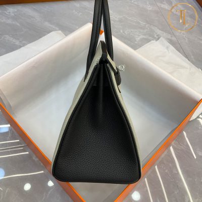 Túi Hermes Birkin siêu cấp 1:1 Size 25 màu ghi xám phối HHM59 17 tui hermes birkin sieu cap mau ghi (1)
