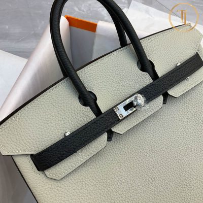 Túi Hermes Birkin siêu cấp 1:1 Size 25 màu ghi xám phối HHM59 13 tui hermes birkin sieu cap mau ghi (5)