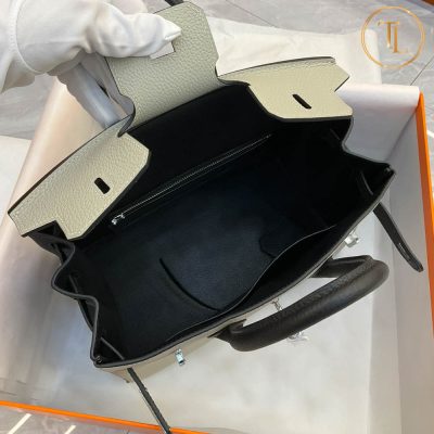Túi Hermes Birkin siêu cấp 1:1 Size 25 màu ghi xám phối HHM59 14 tui hermes birkin sieu cap mau ghi (6)