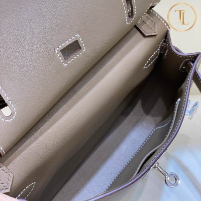 Túi Hermes Kelly Mini Jypsiere Rep 1:1 đeo chéo màu ghi nâu HMM522 11 tui hermes rep 1 1 kelly mau ghi nau (1)