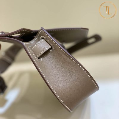 Túi Hermes Kelly Mini Jypsiere Rep 1:1 đeo chéo màu ghi nâu HMM522 12 tui hermes rep 1 1 kelly mau ghi nau (2)