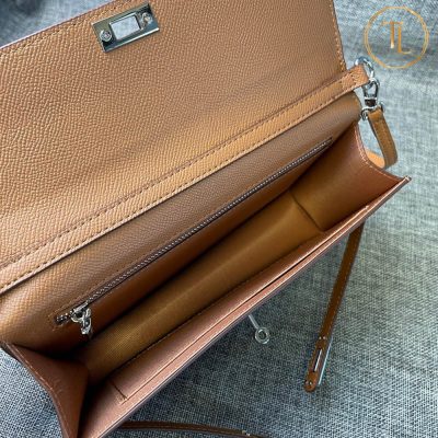 Túi Hermes Kelly đeo chéo Super Fake 1:1 nâu da bò HMM516 12 tui hermes super fake mau nau kelly (1)
