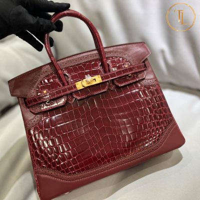 Túi xách Hermes Birkin Rep 1:1 Size 25 màu đỏ da khâu tay HHM50 11 tui xach hermes birkin mau nau do rep 1 1 (1)