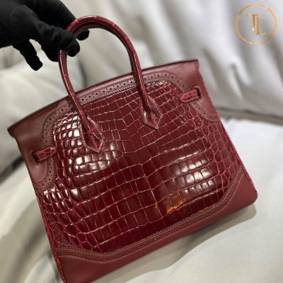 Túi xách Hermes Birkin Rep 1:1 Size 25 màu đỏ da khâu tay HHM50 17 tui xach hermes birkin mau nau do rep 1 1 (7)