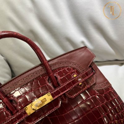 Túi xách Hermes Birkin Rep 1:1 Size 25 màu đỏ da khâu tay HHM50 18 tui xach hermes birkin mau nau do rep 1 1 (8)