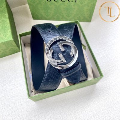 Thắt lưng Gucci da màu đen hàng hiệu siêu cấp like auth mặt khóa nhiều màu GC 248 7 belt gucci mens (2)