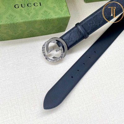 Thắt lưng Gucci da màu đen hàng hiệu siêu cấp like auth mặt khóa nhiều màu GC 248 10 belt gucci mens (7)