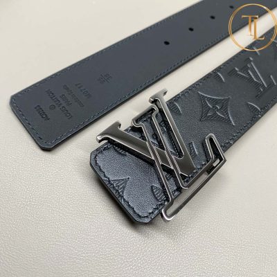 Thắt lưng Louis Vuitton màu đen dập họa tiết mặt khóa logo màu than chì hàng hiệu like auth LVD 62 10 belt louis vuitton (6)