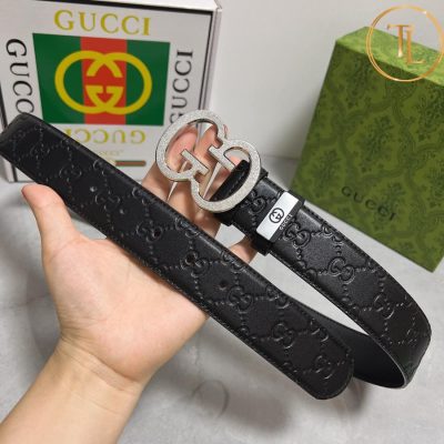 Thắt lưng Gucci dây da nam màu đen mặt khóa bạc hàng hiệu siêu cấp GC 235 7 hàng hiệu siêu cấp (3)