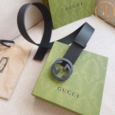 Thắt lưng Gucci nam màu đen hàng hiệu siêu cấp like auth mặt khóa chữ màu đen GC 260 8 nit gucci (3)
