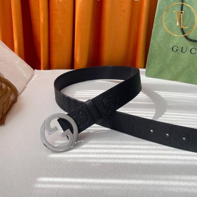 Thắt lưng Gucci nam mặt khóa chữ bạc hàng hiệu like auth GC 280 9 nit gucci (4)