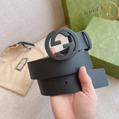 Thắt lưng Gucci nam màu đen hàng hiệu siêu cấp like auth mặt khóa chữ màu đen GC 260 10 nit gucci (5)