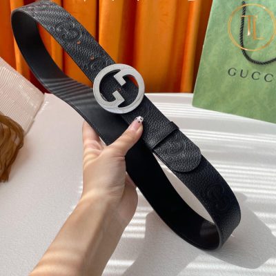 Thắt lưng Gucci nam mặt khóa chữ bạc hàng hiệu like auth GC 280 10 nit gucci (5)