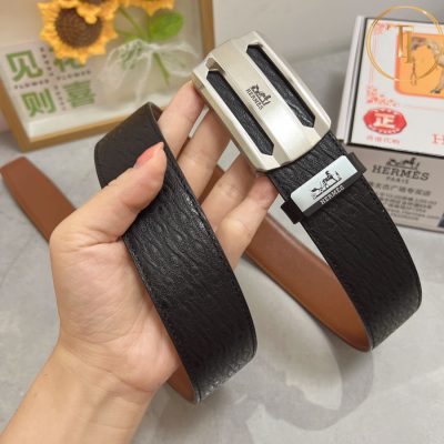 Thắt lưng Hermes màu đen nâu hàng hiệu siêu cấp like auth mặt khóa H bạc HM 161 8 nit hermes (3)
