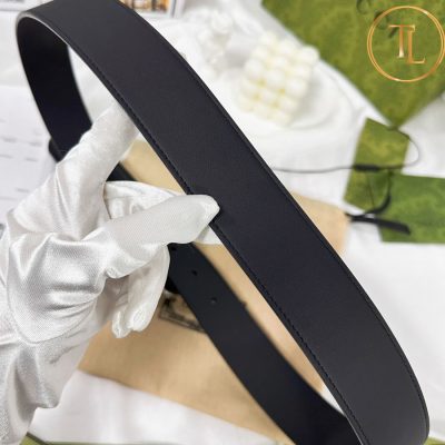 Thắt lưng Gucci nam màu đen da trơn hàng hiệu siêu cấp mặt hổ bạc GC 185 7 that lung gucci (2)