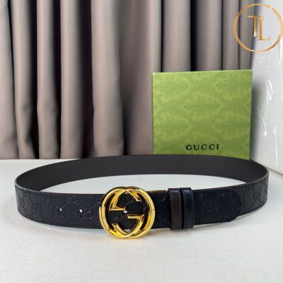 Thắt lưng Gucci nam 2 mặt màu đen cà phê hàng hiệu siêu cấp mặt khóa vàng GC 192 7 that lung gucci (2)