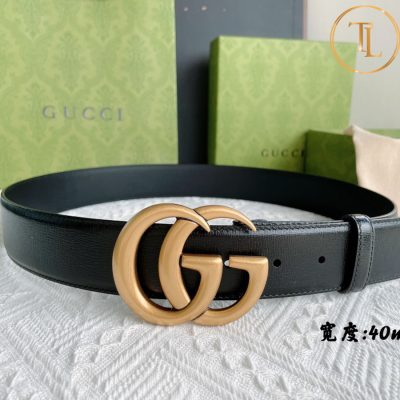 Thắt lưng Gucci nam màu đen hàng hiệu like auth mặt khóa chữ vàng GC 272 8 that lung gucci (3)