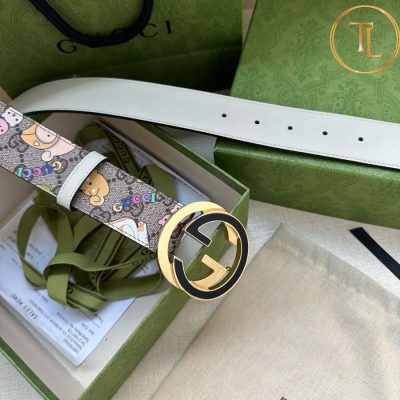 Thắt lưng Gucci nam phối màu nâu hoạt hình hàng hiệu siêu cấp like auth mặt khóa nhiều màu GC 263 9 that lung gucci (4)
