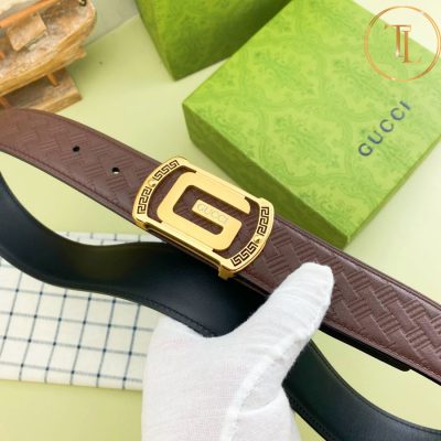 Thắt lưng Gucci nam dây da màu nâu hàng hiệu siêu cấp mặt khóa chữ nhật màu vàng GC 227 9 that lung gucci (5)