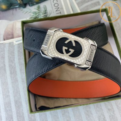 Thắt lưng Gucci dây da màu đen hàng hiệu siêu cấp mặt khóa chữ nhật màu bạc GC 225 10 that lung gucci (5)