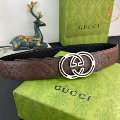 Thắt lưng Gucci nam dây da màu nâu hàng hiệu siêu cấp mặt khóa màu bạc GC 229 9 that lung gucci (5)