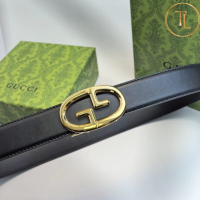 Thắt lưng Gucci da màu đen hàng hiệu siêu cấp like auth mặt khóa màu vàng GC 259 10 that lung gucci (5)