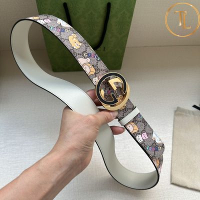 Thắt lưng Gucci nam phối màu nâu hoạt hình hàng hiệu siêu cấp like auth mặt khóa nhiều màu GC 263 10 that lung gucci (5)
