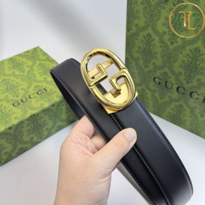 Thắt lưng Gucci da màu đen hàng hiệu siêu cấp like auth mặt khóa màu vàng GC 259 11 that lung gucci (6)