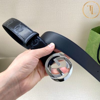 Thắt lưng Gucci da màu đen họa tiết hàng hiệu siêu cấp like auth mặt khóa nhiều màu GC 253 11 that lung gucci (7)