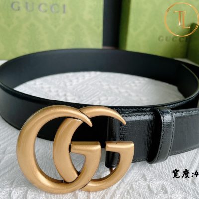 Thắt lưng Gucci nam màu đen hàng hiệu like auth mặt khóa chữ vàng GC 272 10 that lung gucci (7)